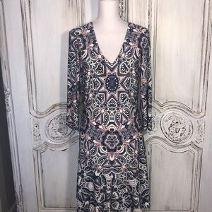 Eliza J V Neck Long Sleeve Sheath Dress Size 8